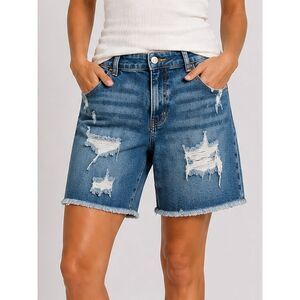 Judy Blue Distressed Bermuda Denim Shorts 2XL Plus